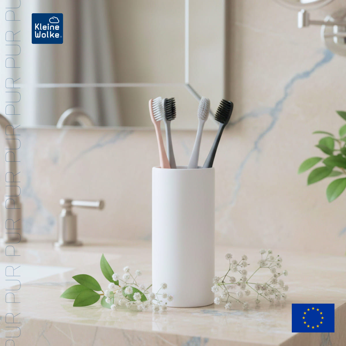 Стакан для зубных щеток Kleine Wolke Pur, белый