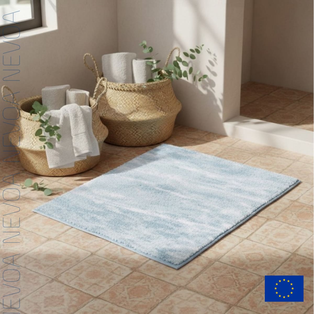 Коврик для ванной комнаты Kleine Wolke Nevoa 60x60см, светло-голубой