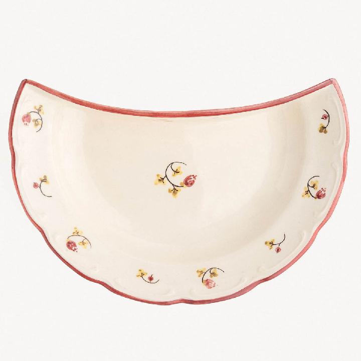 Тарелка-полумесяц Дымов Керамика Шиповник