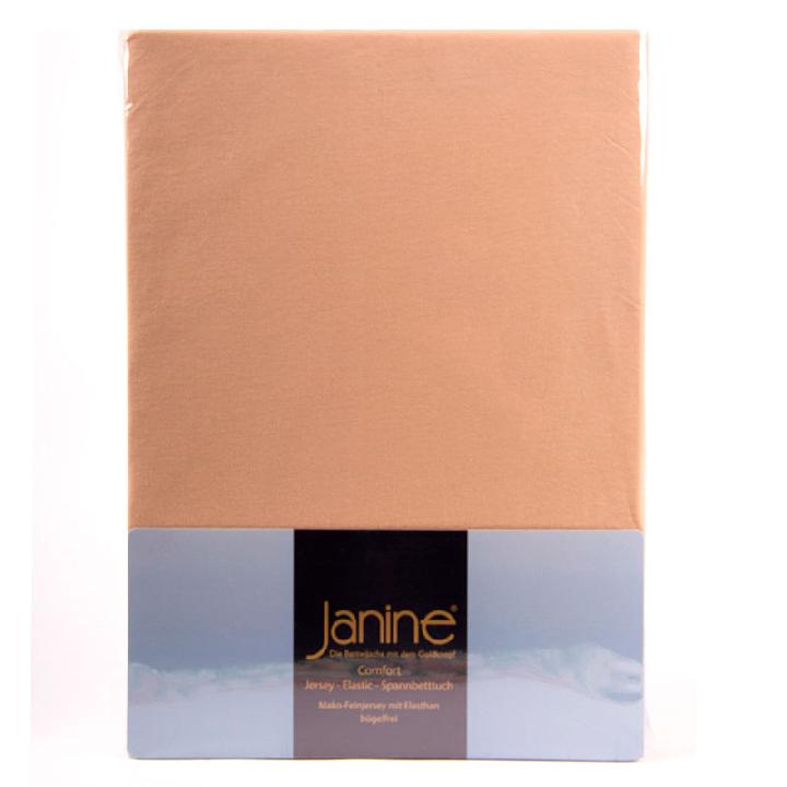 Простыня на резинке 1,5-спальная Janine Elastic 150x200см, коричневая