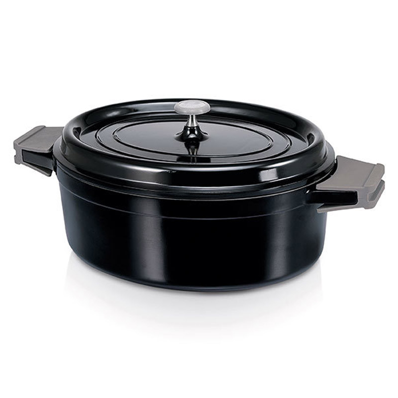 Кастрюля с крышкой овальная Beka Cook'On, 3,5 л., черная