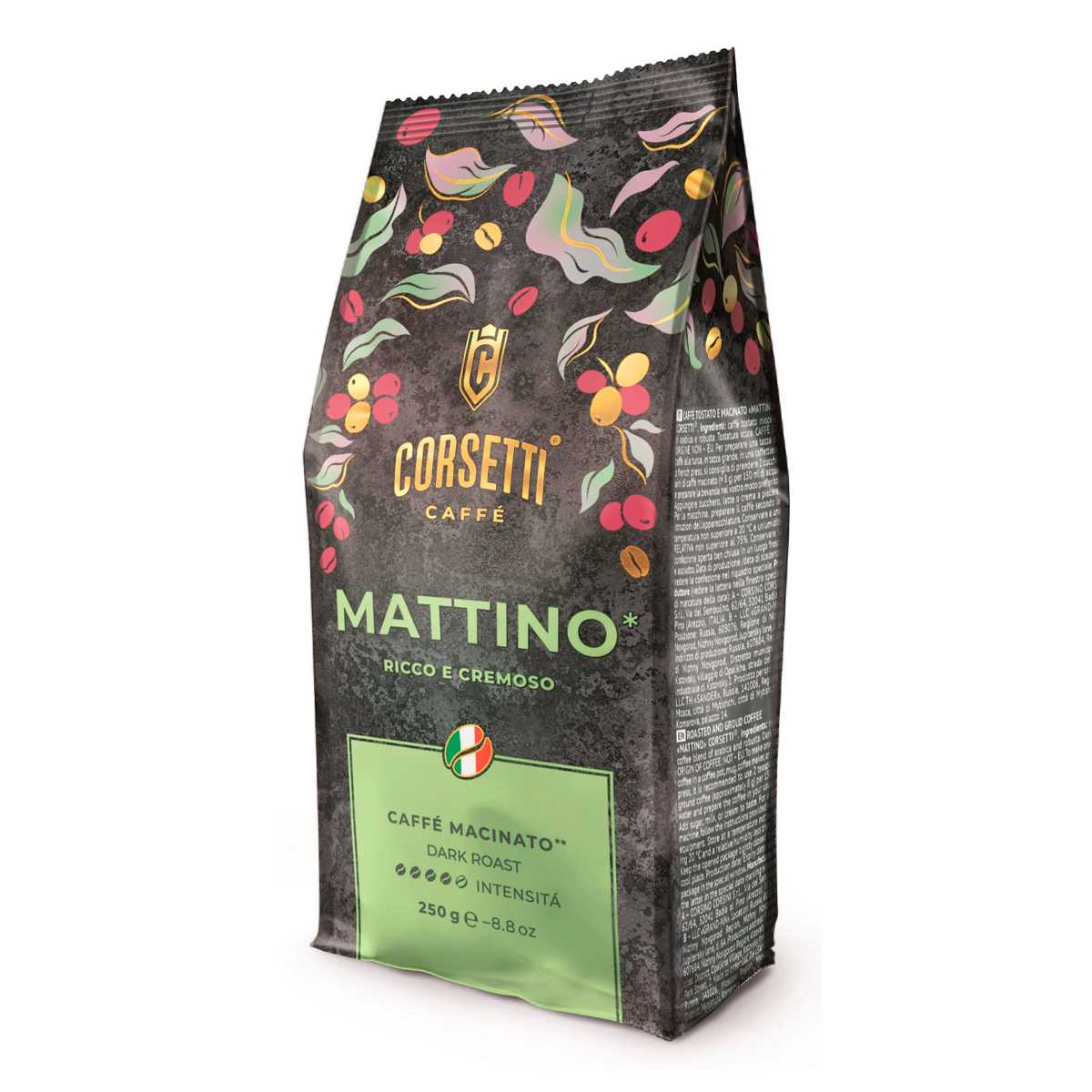 Кофе натуральный жареный молотый Corsetti Mattino 250гр