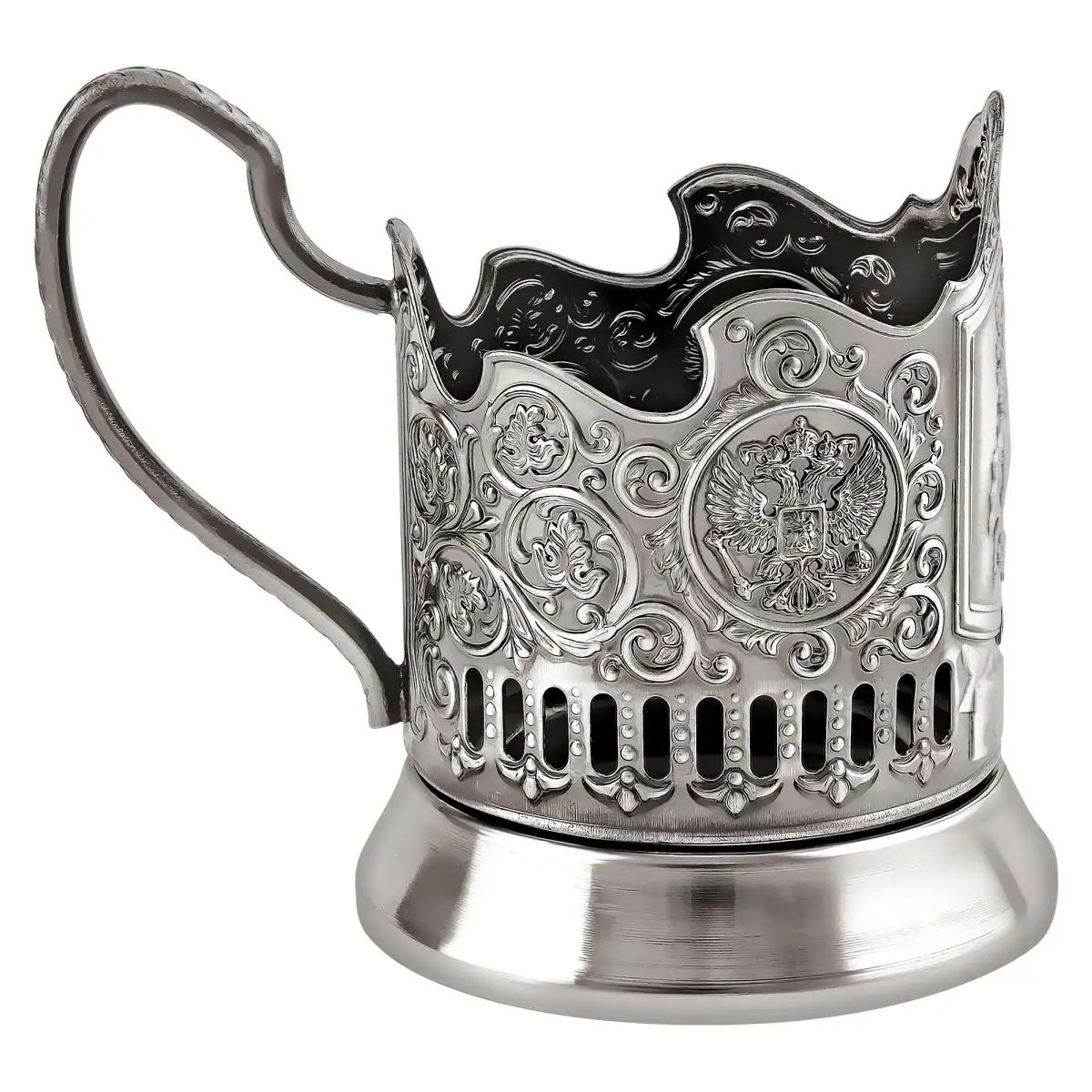 Стакан в подставканнике Кольчугинский Мельхиор Патриот Георгий Победоносец