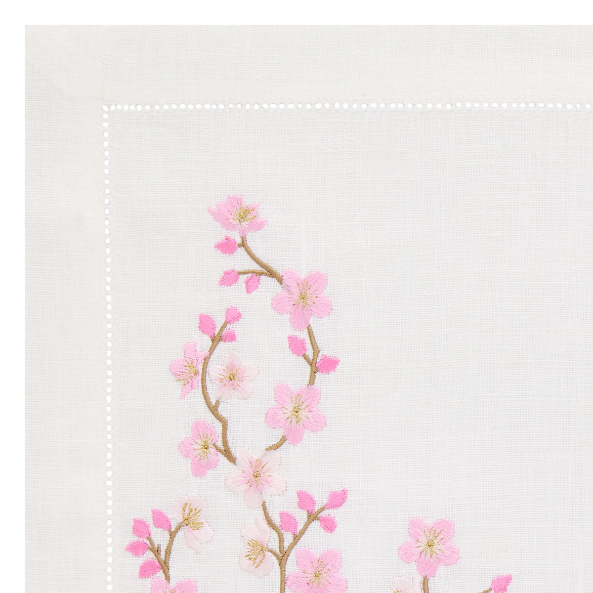 Салфетка подстановочная Amitile Parfume de jardin Сакура 35х50см лен белый, вышивка цветная