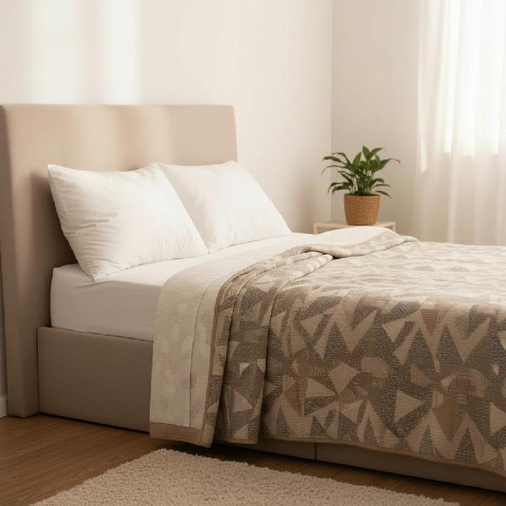 Одеяло-плед облегченное Anabella Asabella 160x220см, слоники на бежевом