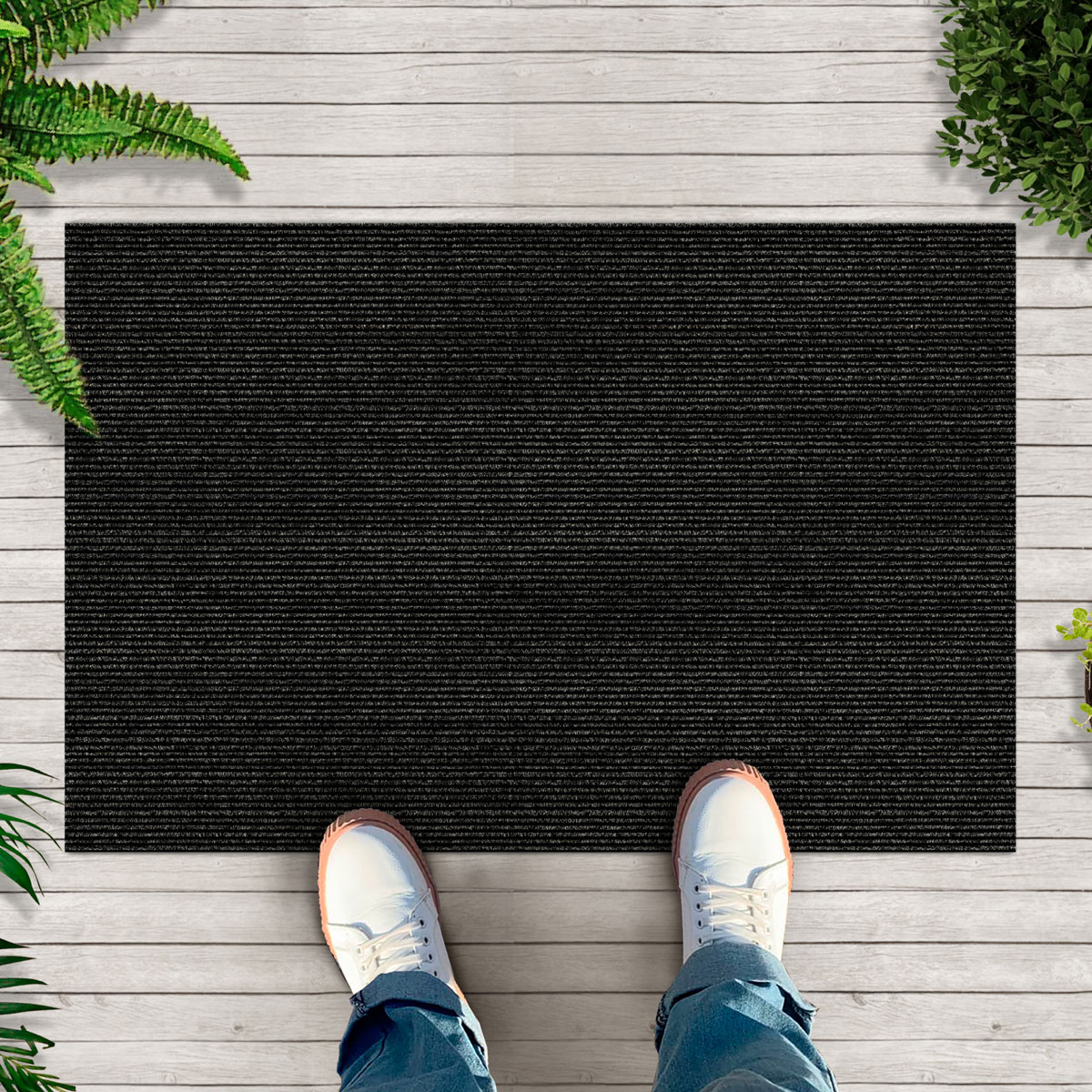 Коврик влаговпитывающий антискользящий Shahintex Практик Ребристый 60х90см, чёрный гранит