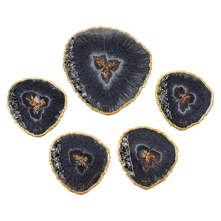 Набор №1 из эпоксидной смолы Incrua Plato (1XL+4L) Графит, Золото