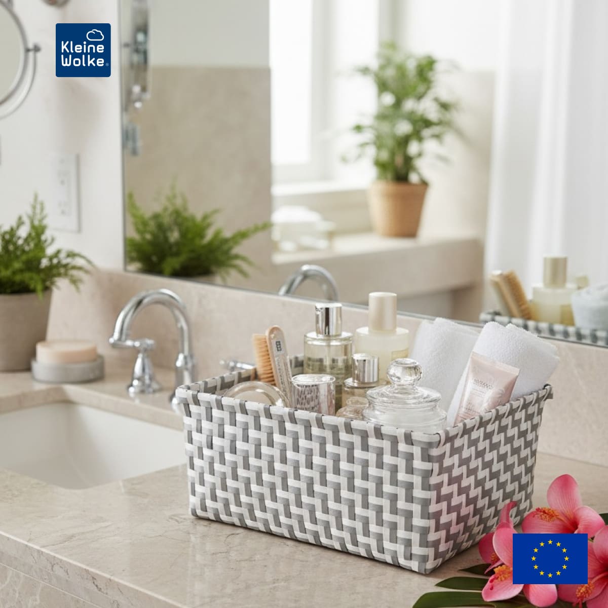Корзина для хранения Kleine Wolke Box Double Grey 33х17х23см, цвет серый