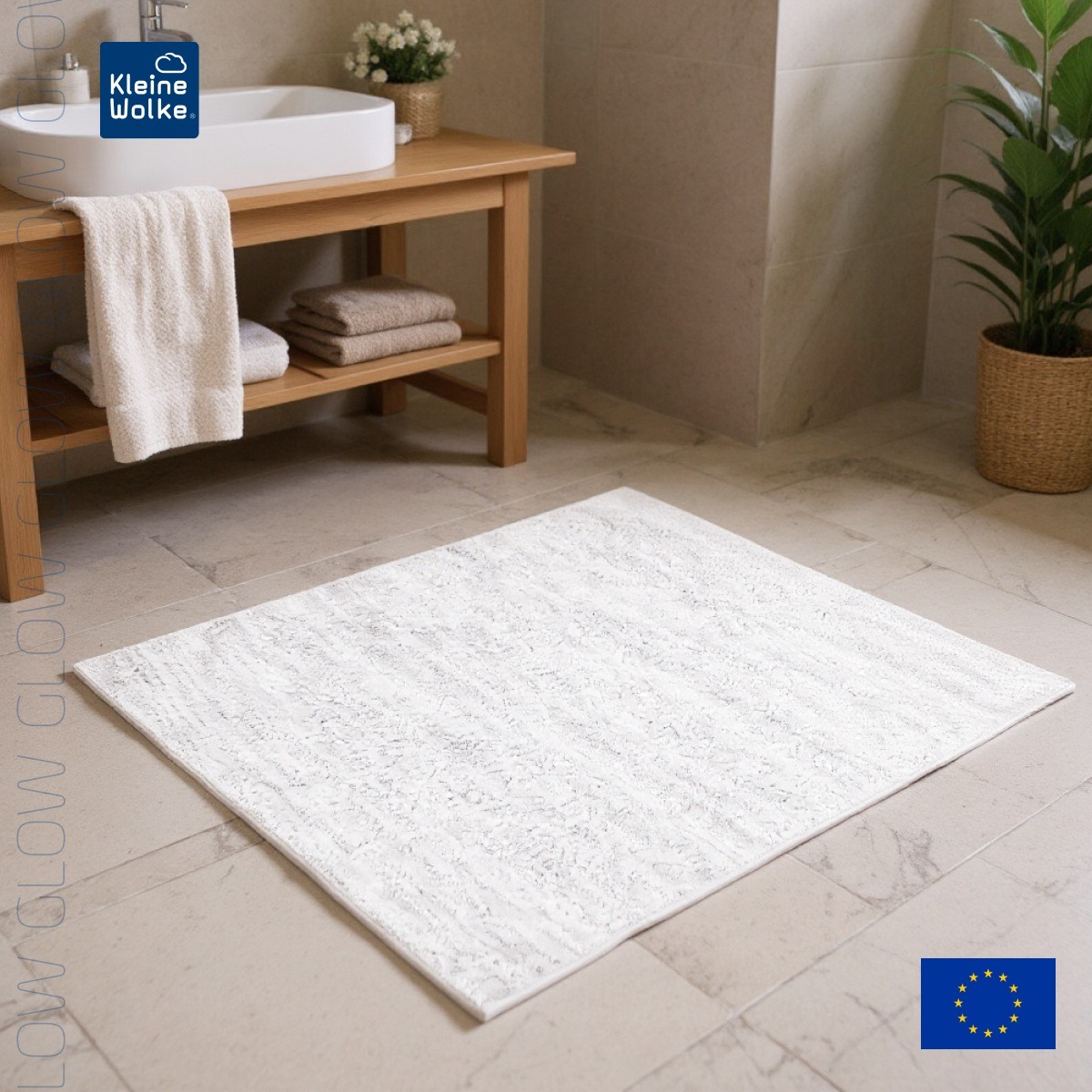 Коврик для ванной комнаты Kleine Wolke Glow 55x65см, белый