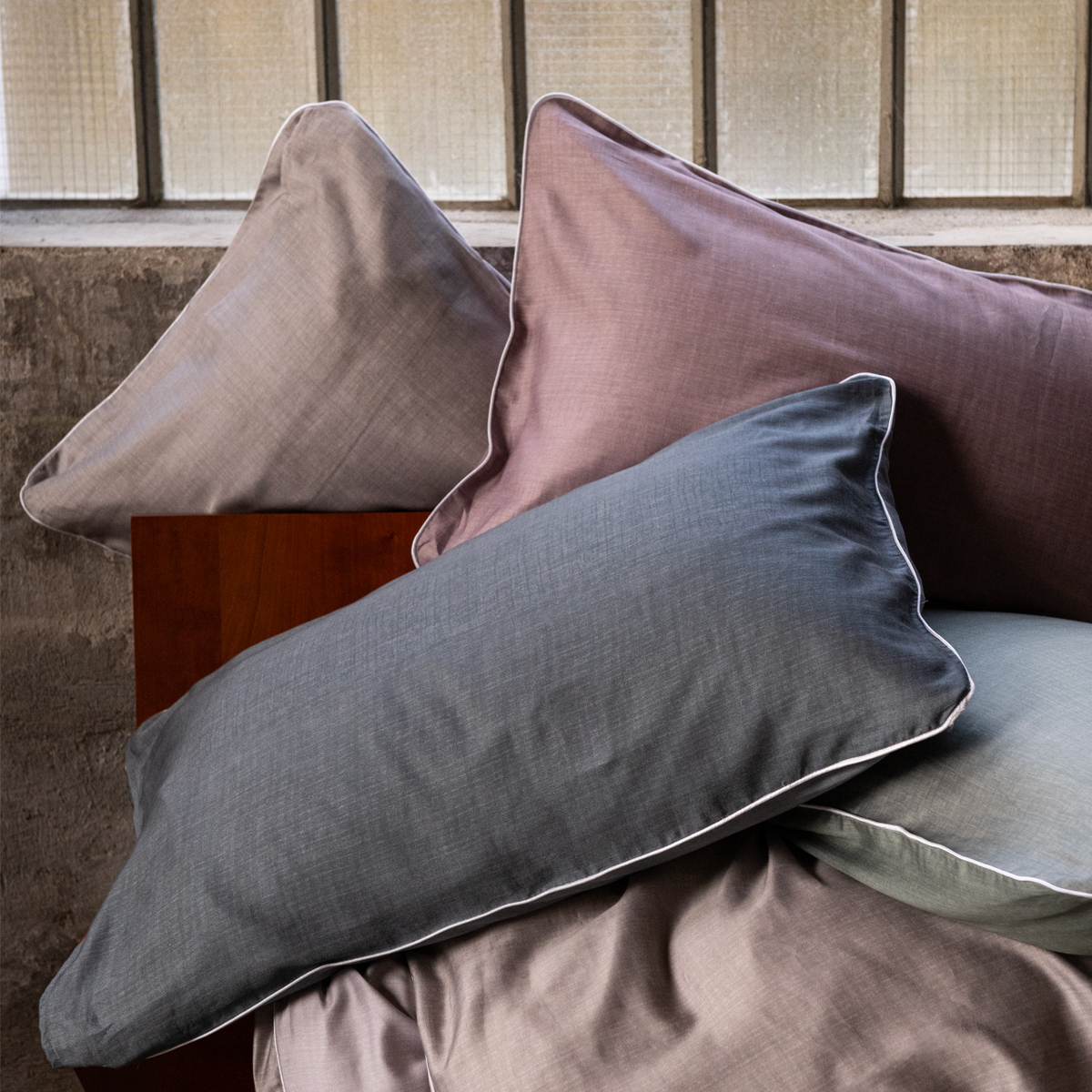 Комплект постельного белья евро Emanuela Galizzi Mikado 2552, темно-серый