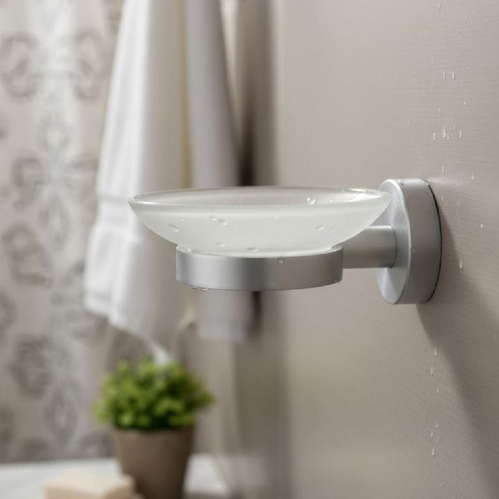 LUGANO Мыльница, настенн.,13.5 x 11 x 5.2 см, алюм.,стекл.