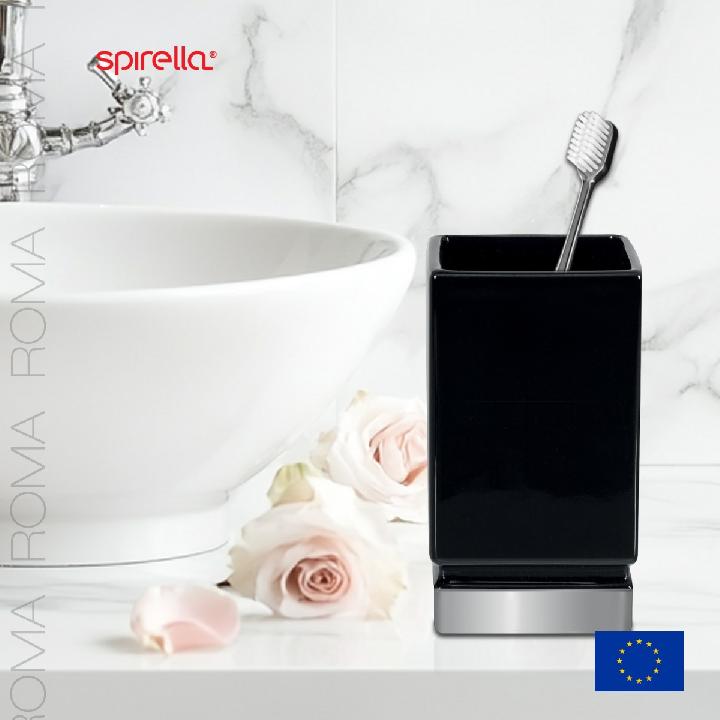 Стакан для зубных щеток Spirella Roma, черный с серебром