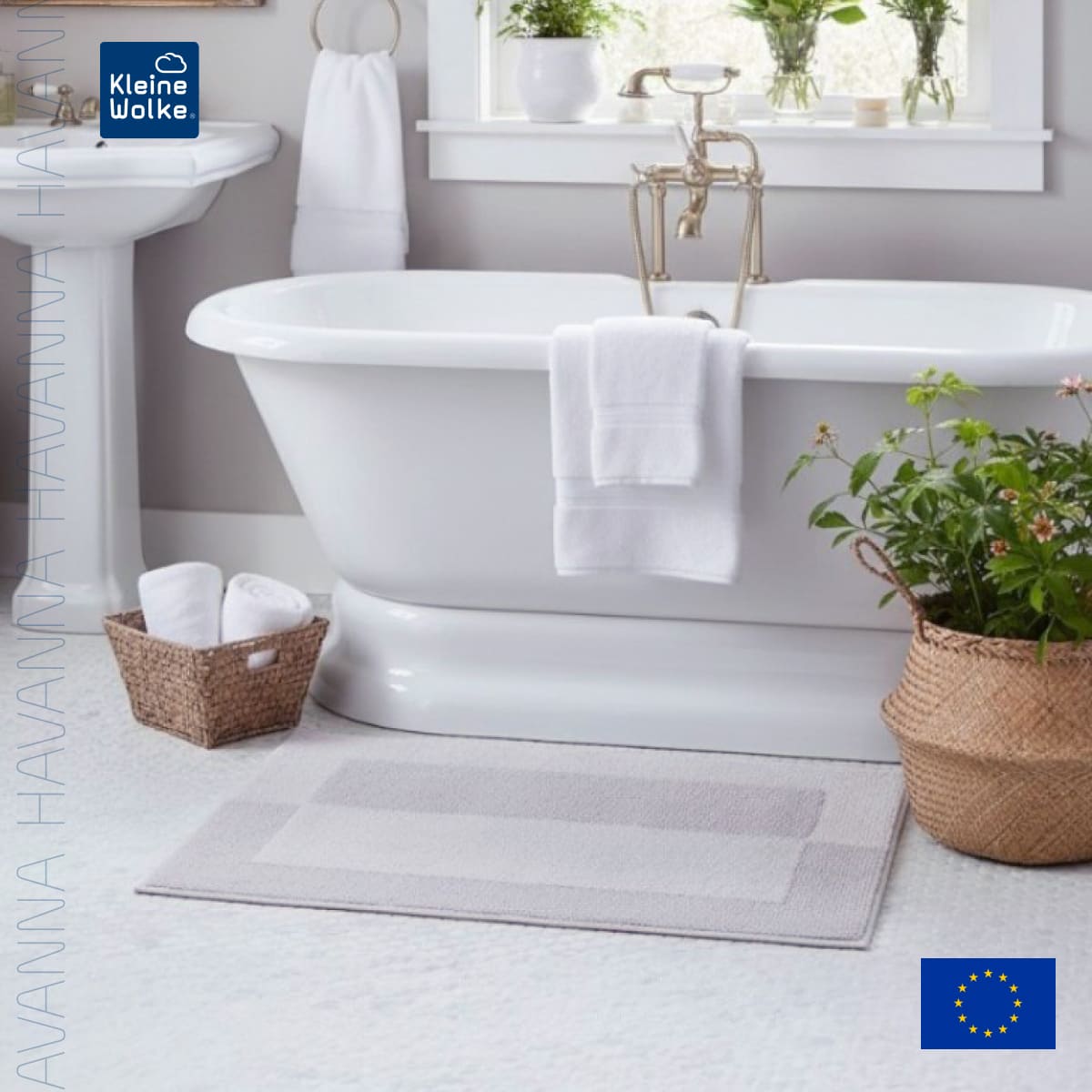 Коврик для ванной 55x65см Kleine Wolke Havanna, серебряный