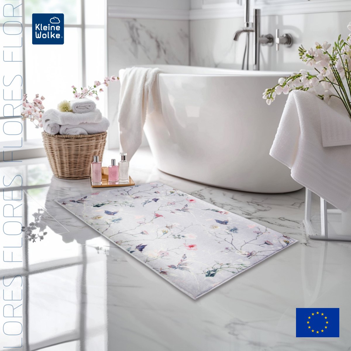 Коврик для ванной комнаты Kleine Wolke Flores Multicolor