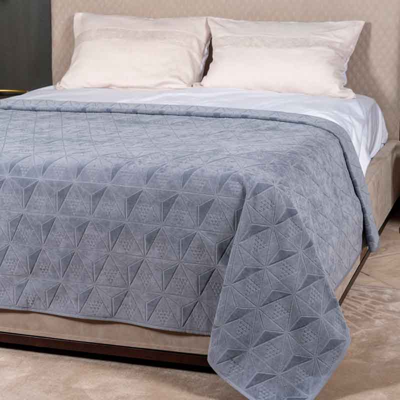 Покрывало махровое с эффектом велюра Cleanelly Basic Pyramids