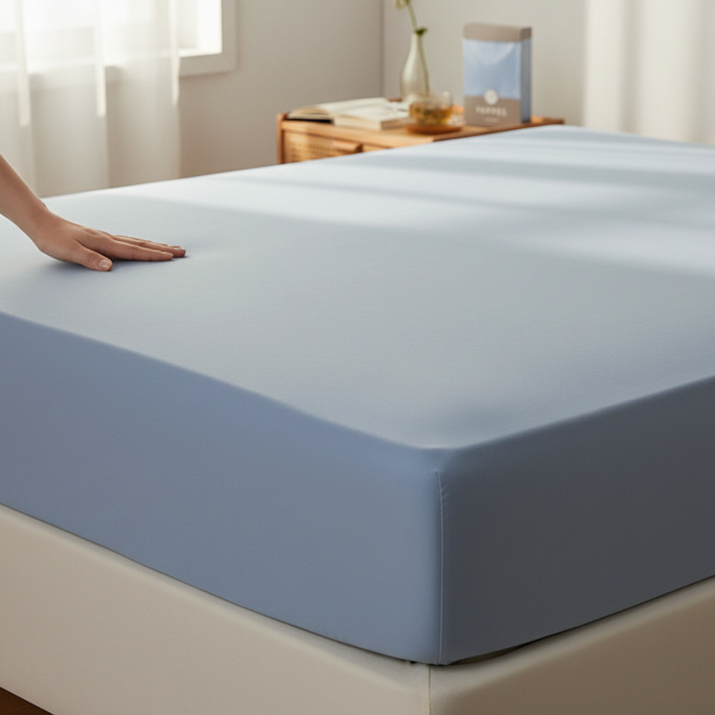 Простыня натяжная 1,5-спальная Pappel Comfort, цвет темно-синий