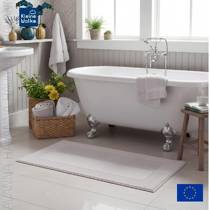 Коврик для ванной 60x100см Kleine Wolke Havanna, серебряный