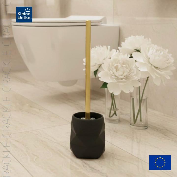 Ерш с подставкой Kleine Wolke Golden Crackle, черный