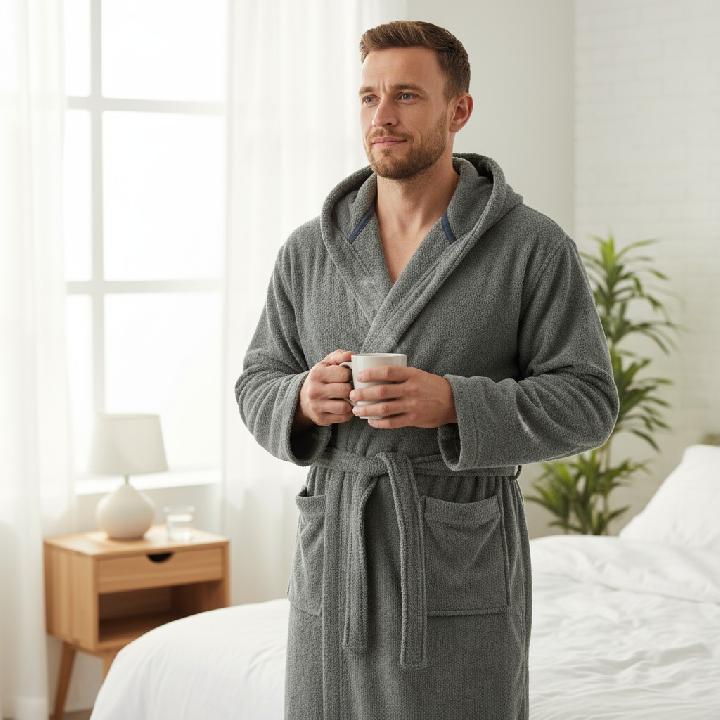 Халат унисекс Casa Lusso размер L, оливковый