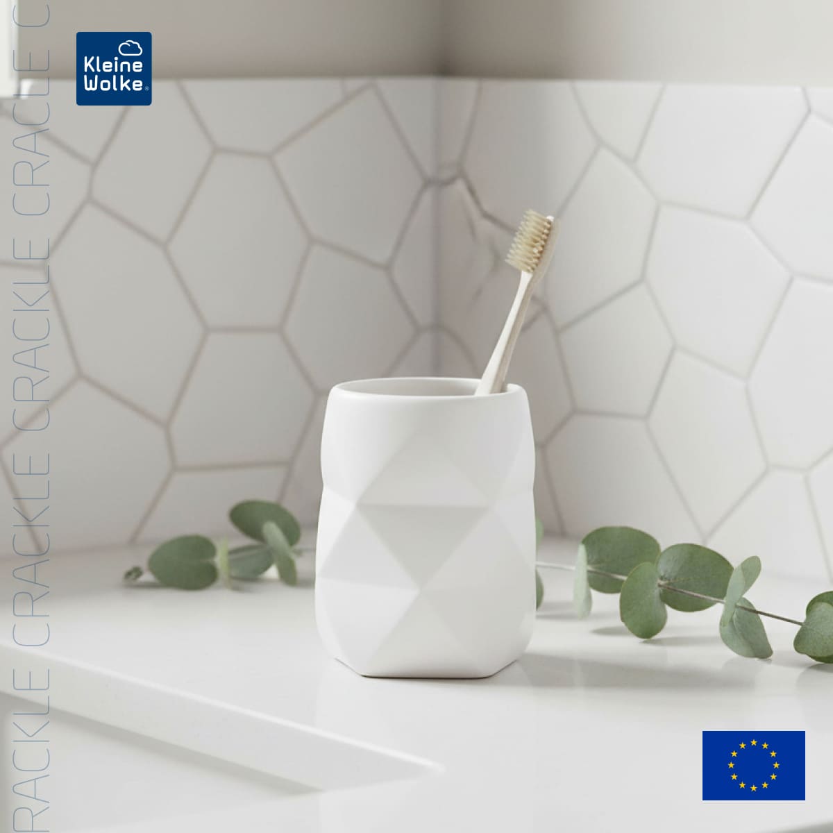 Стакан Kleine Wolke Golden Crackle, белый