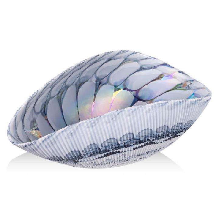 Блюдо декоративное Yalos Shell, цвет белый с черными нитями