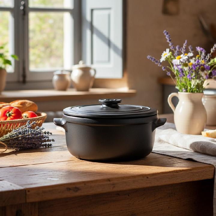 Кокотница для запекания Emile Henry Solo, цвет базальт