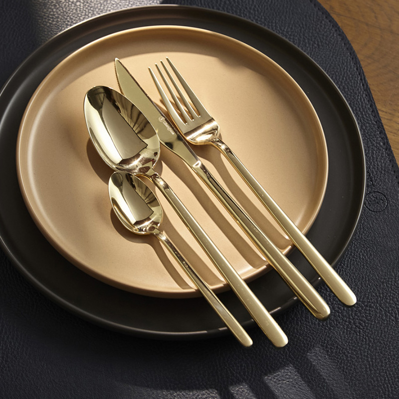 Набор столовых приборов Liberty Jones Pure 24 предмета на 6 персон, глянцевый золотой