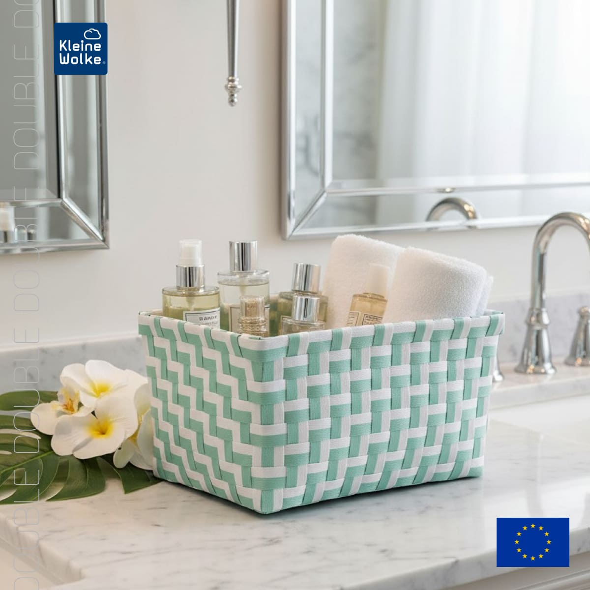 Корзина для хранения Kleine Wolke Box Double Green 33х17х23см, цвет зеленый