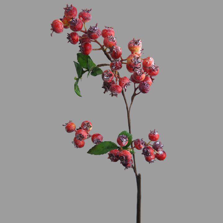 Цветы искусственные FloDecor Ягодная ветка красная 62см