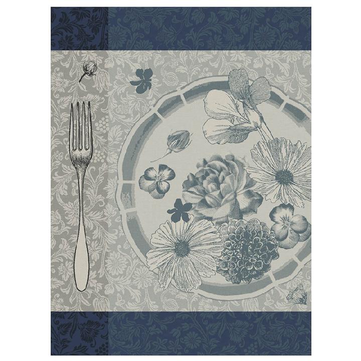 Полотенце кухонное Le Jacquard Francais Fleurs A Croquer 60x80см, цвет синий