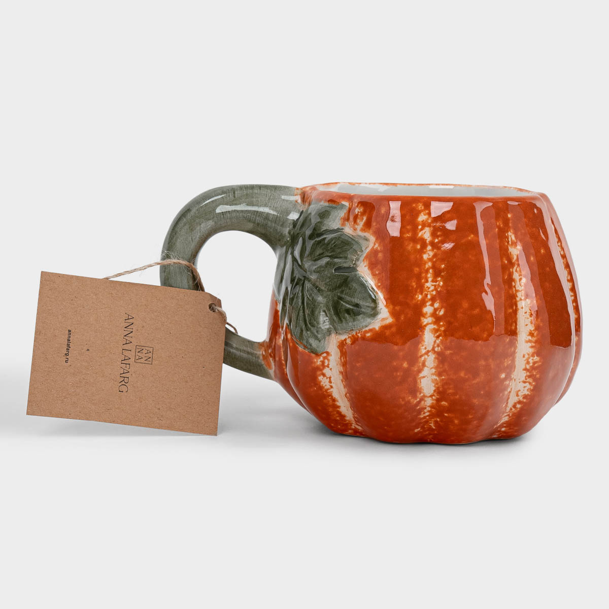 Кружка Anna Lafarg Bright Pumpkin Тыква с листом