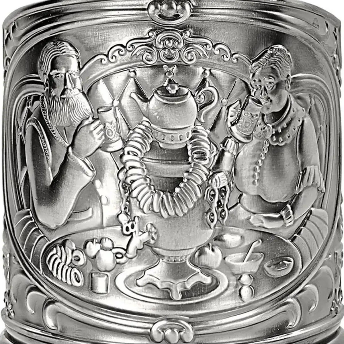 Стакан в подставканнике Кольчугинский Мельхиор Семья Русское чаепитие