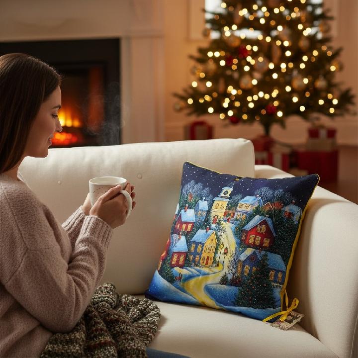Подушка декоративная Фабрика Новый год Рождественская ночь