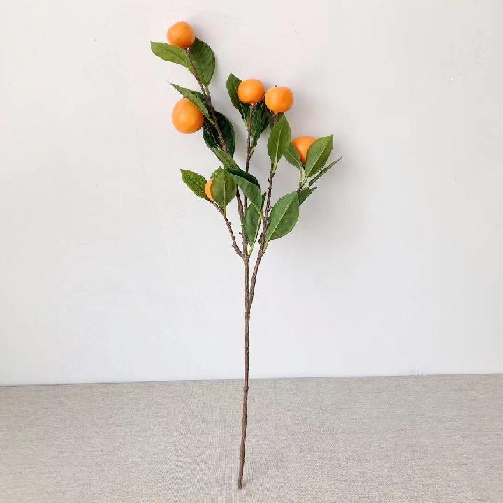 Цветы искусственные FloDecor Ветка мандаринов 63см