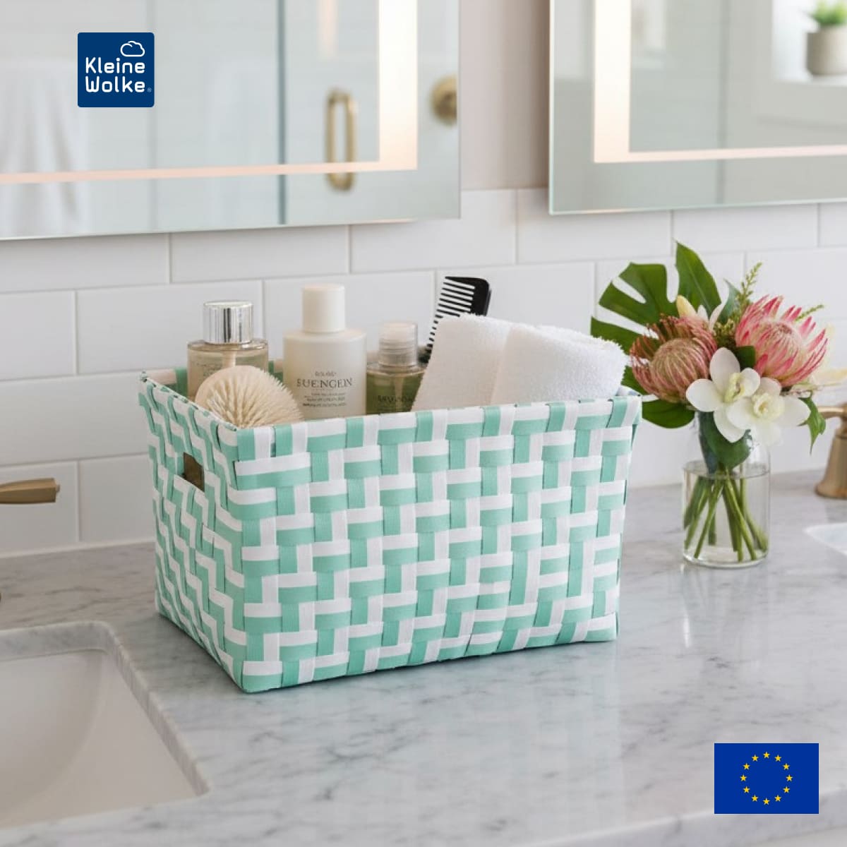 Корзина для хранения Kleine Wolke Box Double Green 33х17х23см, цвет зеленый