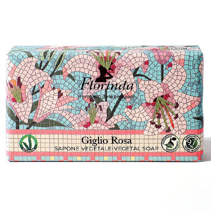 Мыло туалетное Florinda Итальянская Мозаика. Розовая лилия