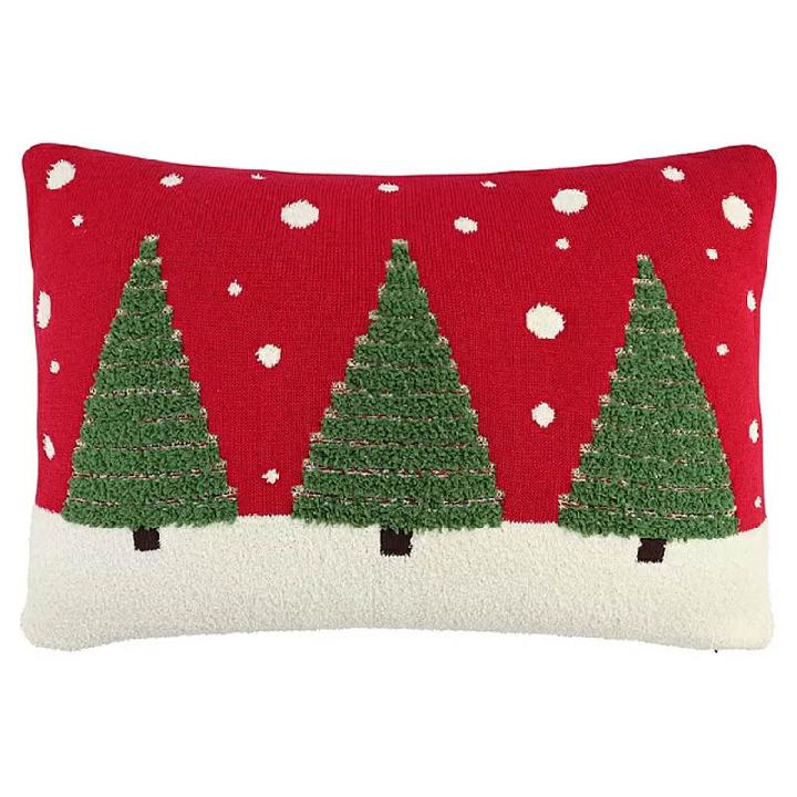 Подушка вязаная с новогодним рисунком Tkano New Year Essential Festive Wood