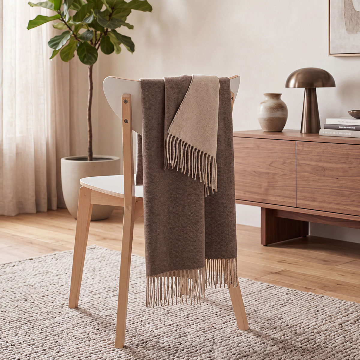 Плед 1,5-спальный Biederlackborbo Cashmere Nature-Sand, бежевый