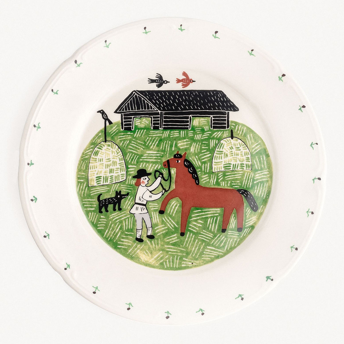 Тарелка обеденная Дымов Керамика Огород Уткина Конь