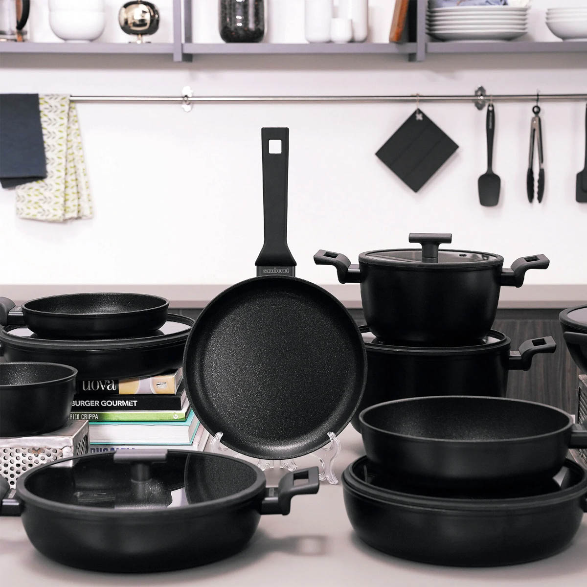 Вок с крышкой Sambonet Titan Pro Double Induction