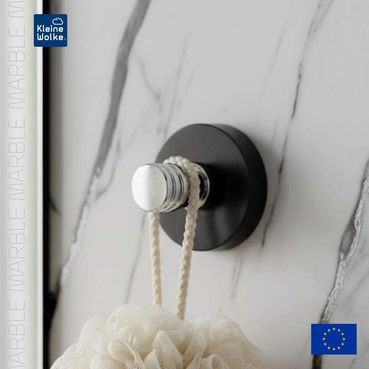 Крючок Kleine Wolke Marble Hooks мрамор 5см, черный