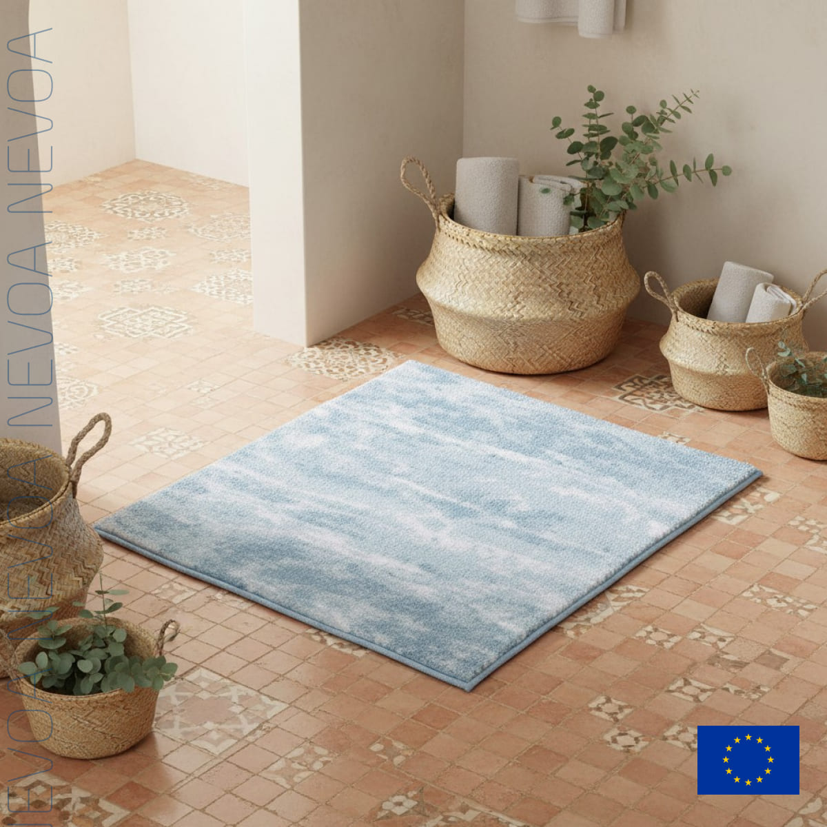Коврик для ванной комнаты Kleine Wolke Nevoa 60x60см, светло-голубой