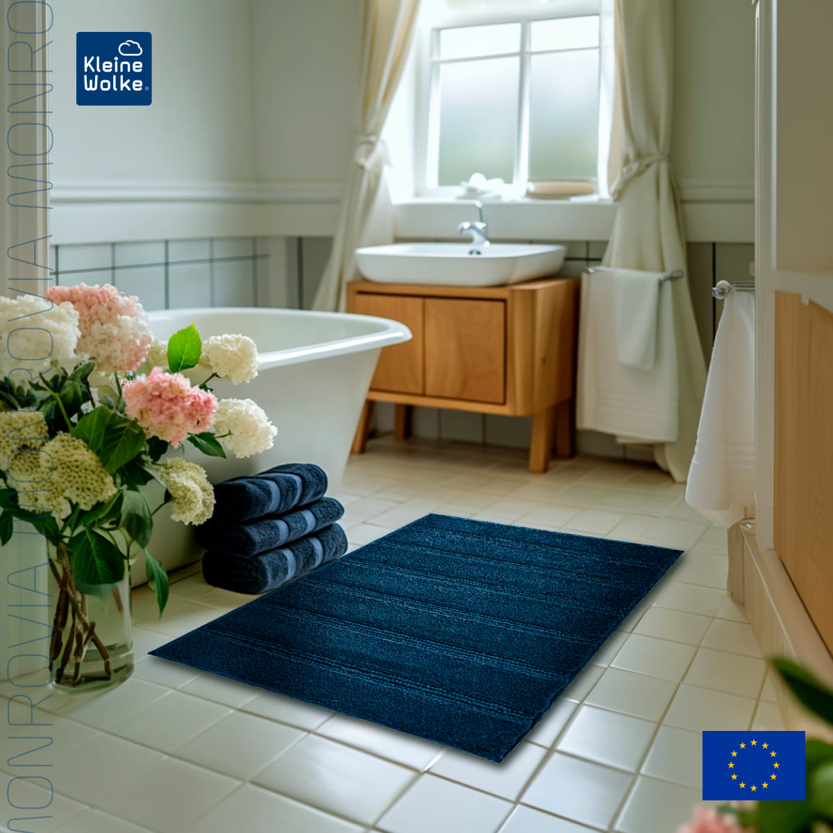 Коврик для ванной комнаты Kleine Wolke Monrovia 60x100см, темно-синий