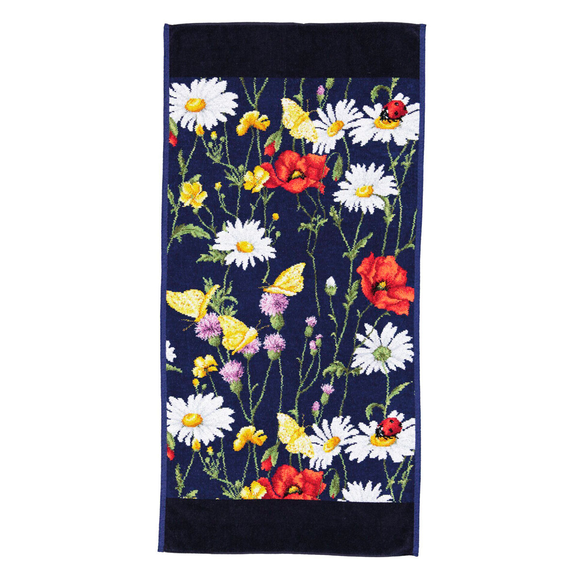 Полотенце Feiler Daisy Field Blue 50x100см, цвет иссиня-черный