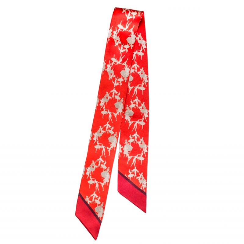 Шарф Mollen Твилли Силуэты в красном