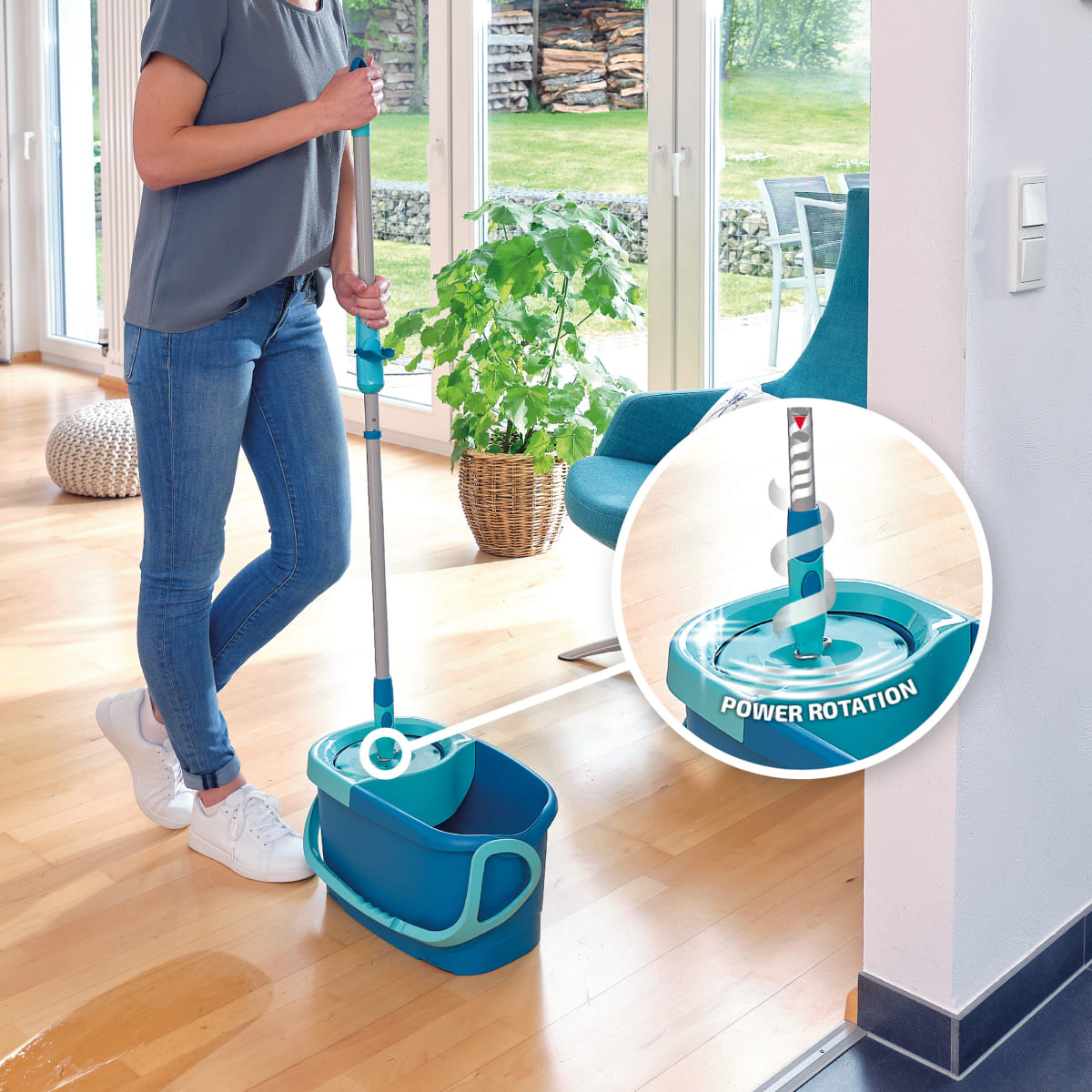 Набор для уборки Leifheit Clean Twist швабра и ведро с отжимом