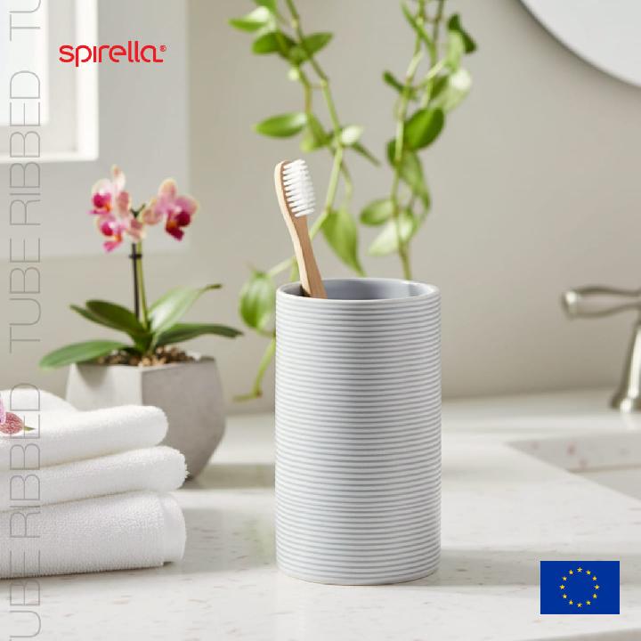 Стакан для зубной пасты Spirella Tube-Ribbed, серый