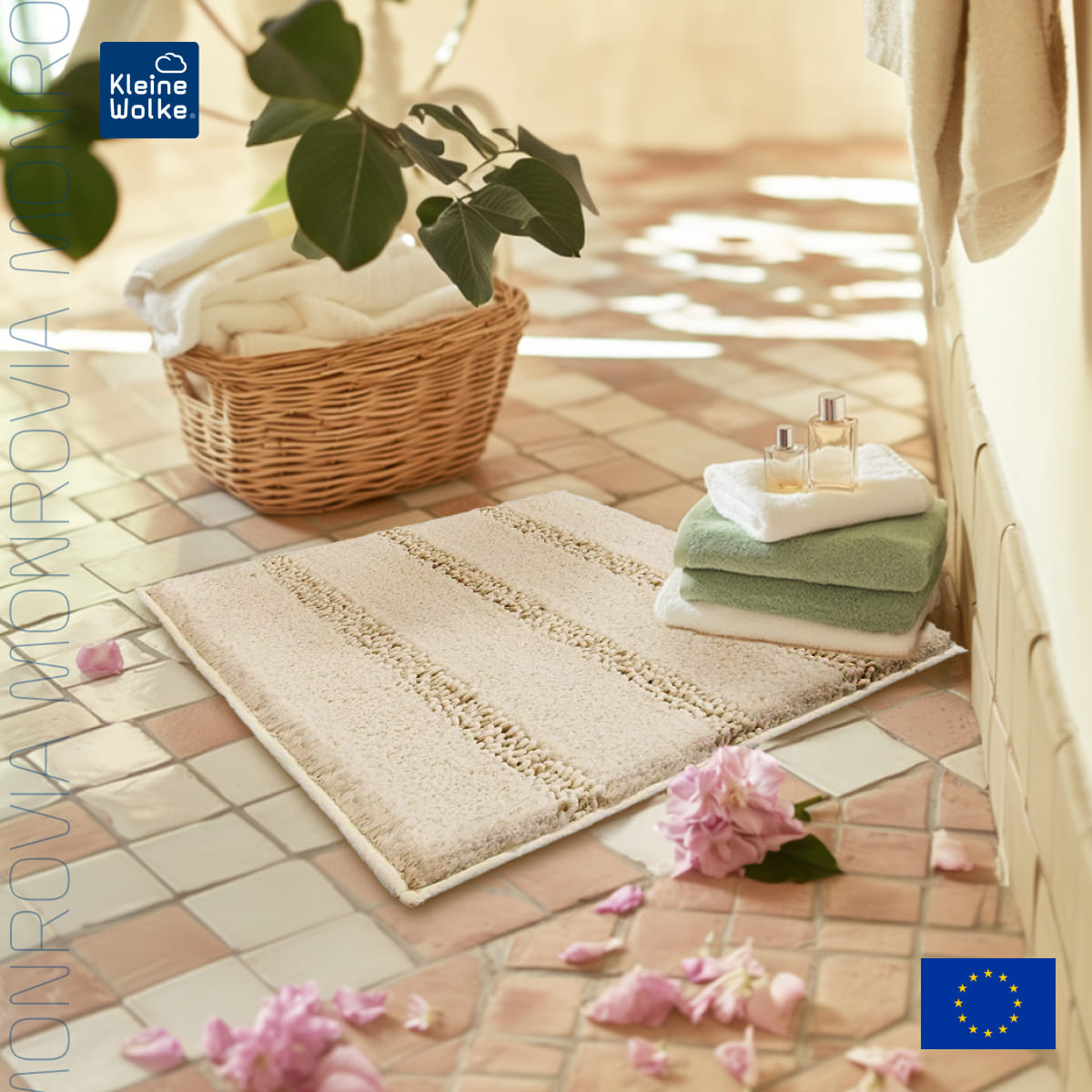 Коврик для ванной 60x60см Kleine Wolke Monrovia, бежевый