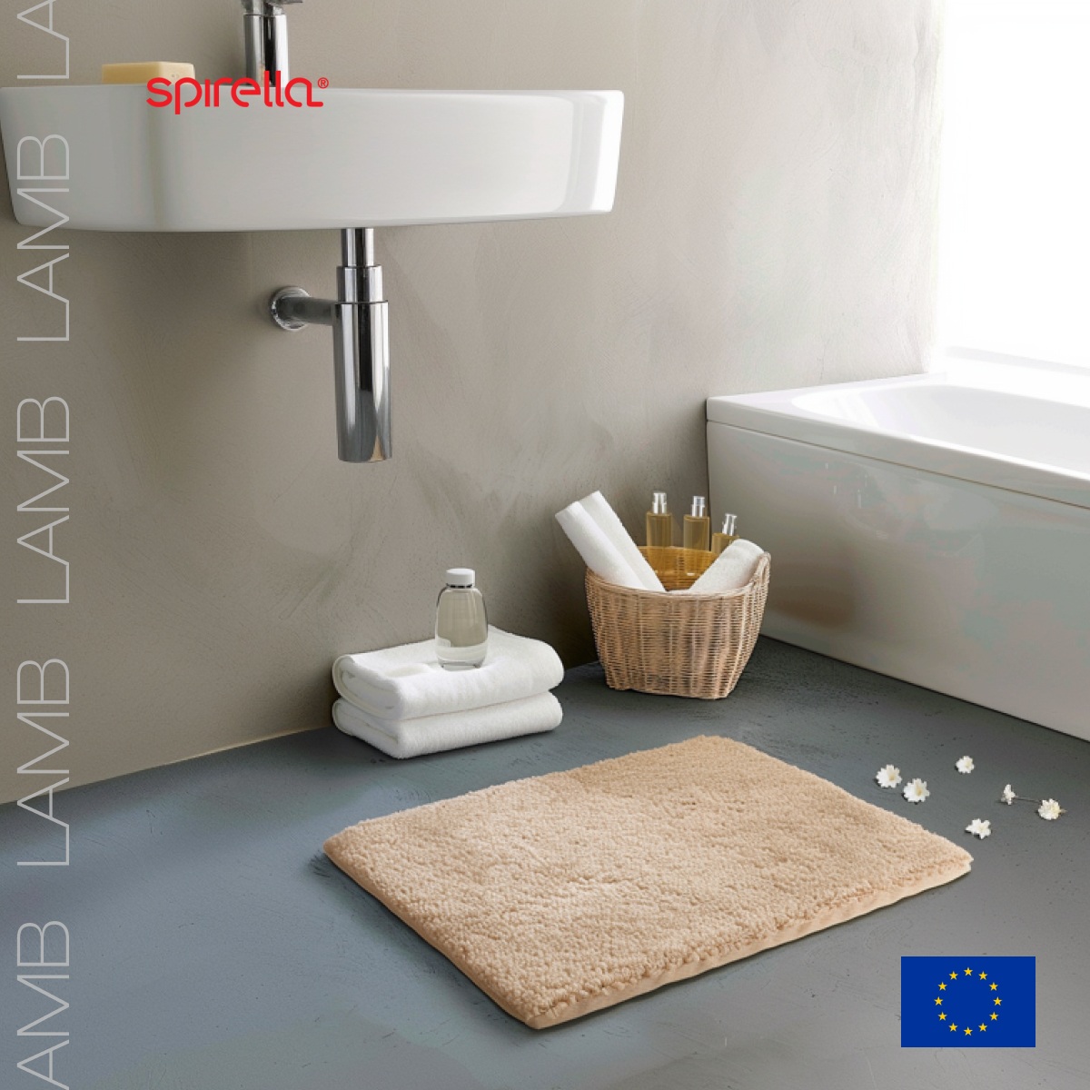 Коврик для ванной 55x65см Spirella Lamb, бежевый