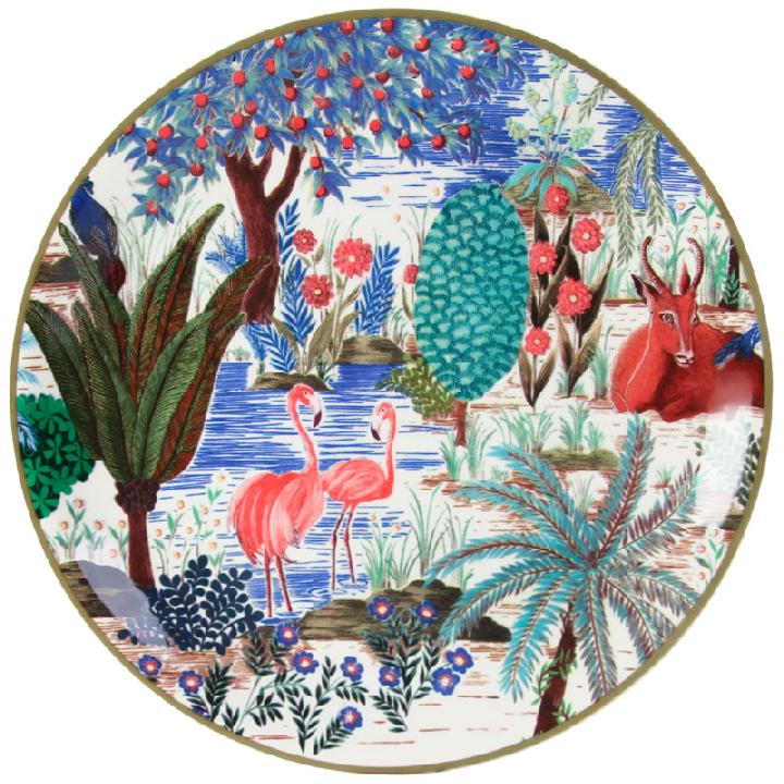 Тарелка для канапе Gien Le Jardin Du Palais Фламинго